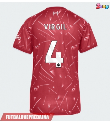 Lacne Ženy Futbalové dres Liverpool Virgil van Dijk #4 2026-27 Krátky Rukáv - Domáci